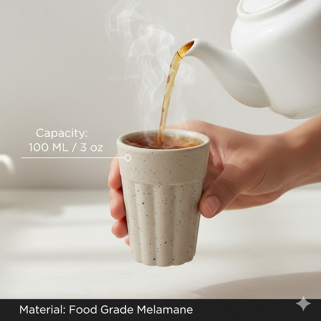 Chuski Classic Cream 100ML Unbreakable Melamine Tea Cup – Pack of 6