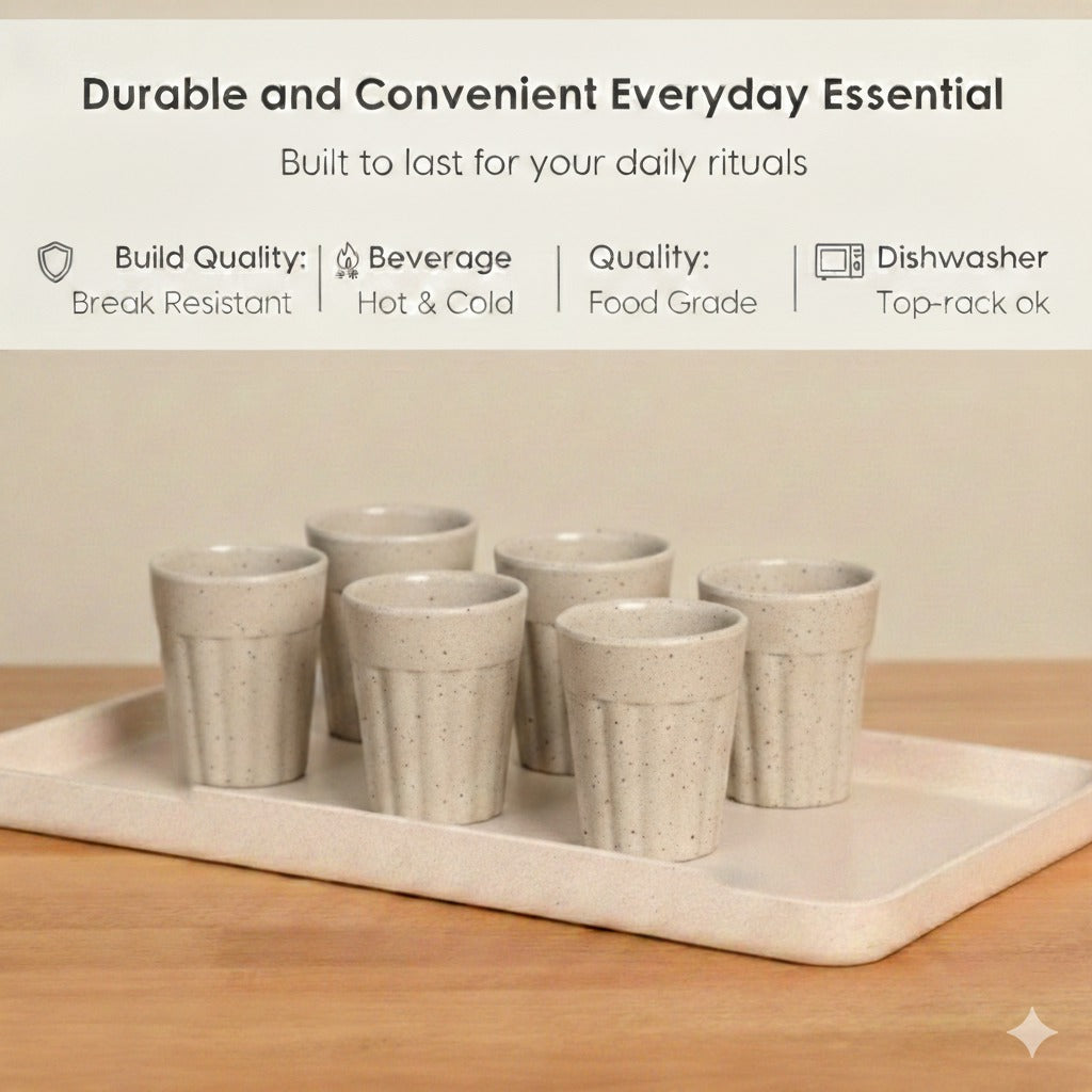 Chuski Classic Cream 100ML Unbreakable Melamine Tea Cup – Pack of 6