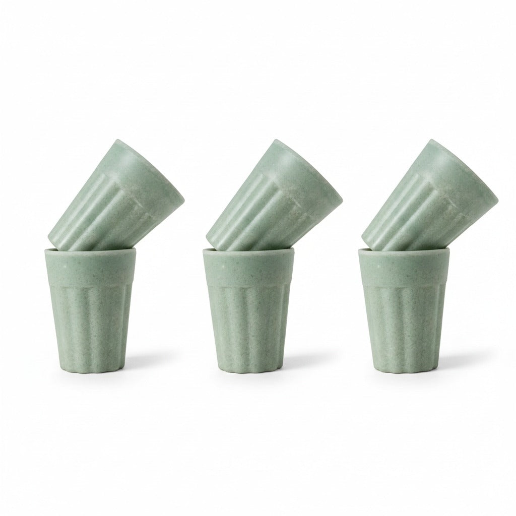 Chuski Sage Green Melamine Tea Cups – 100ML (Pack of 6)
